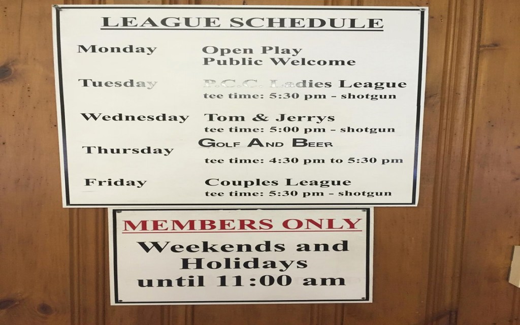 Weeknight leagues at Pehquenakonck Country Club
