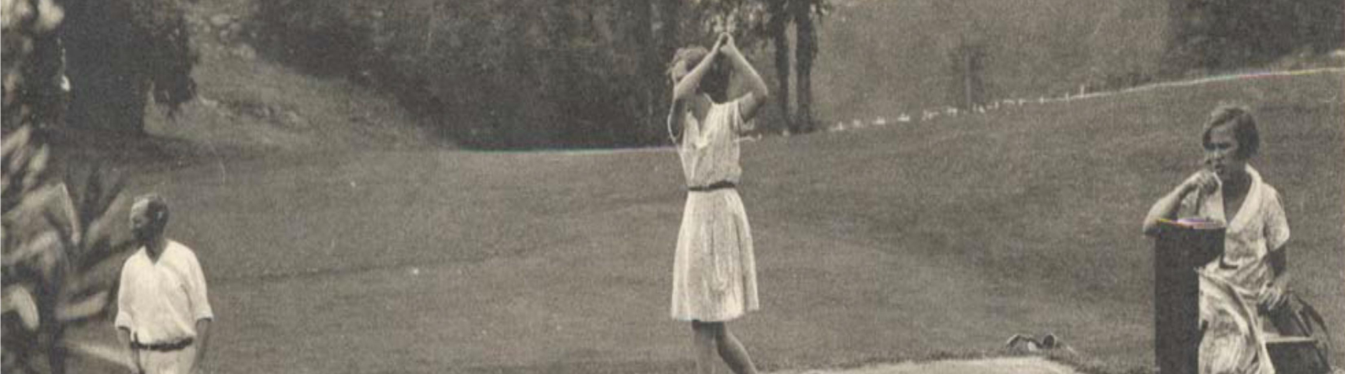 vintage snapshot of female golfers
